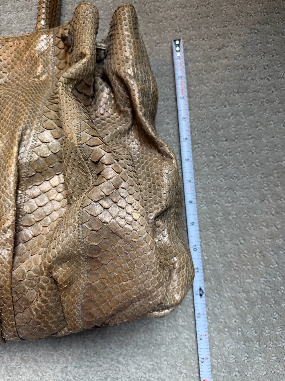 Carlos Falchi Gold Metallic Python Tote - Picture 6 of 9